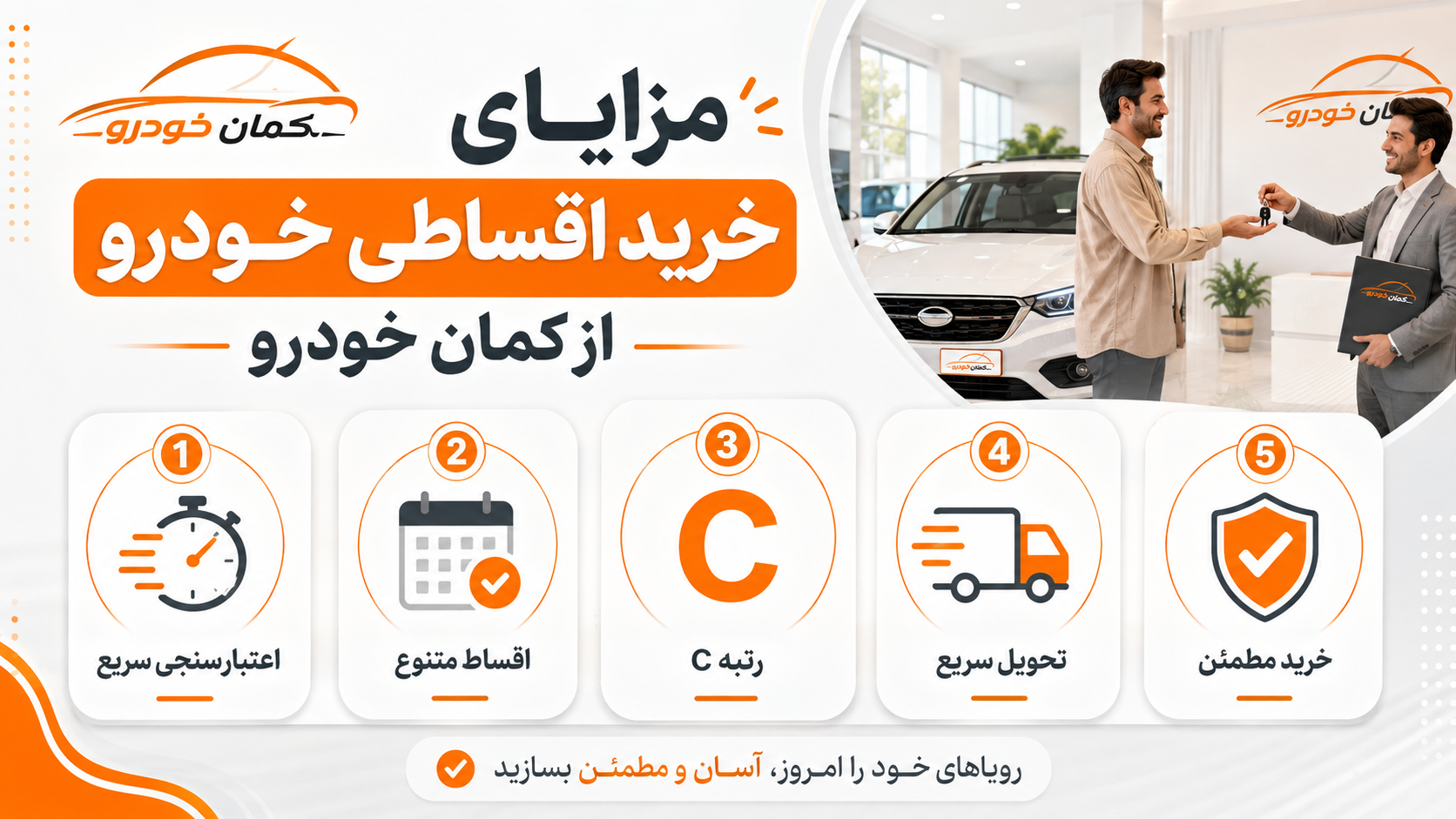 مزایای خرید اقساطی خودرو از کمان خودرو